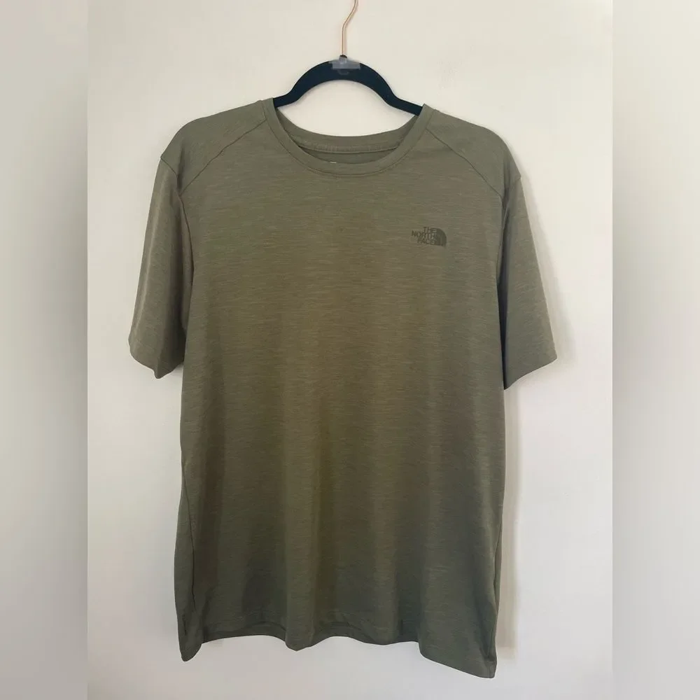 The North Face Shirt Men Green Flash Dry Performance Wicking Short Sleeve Large